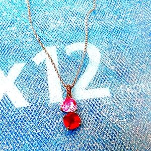 Sterling silver necklace with two gem stones